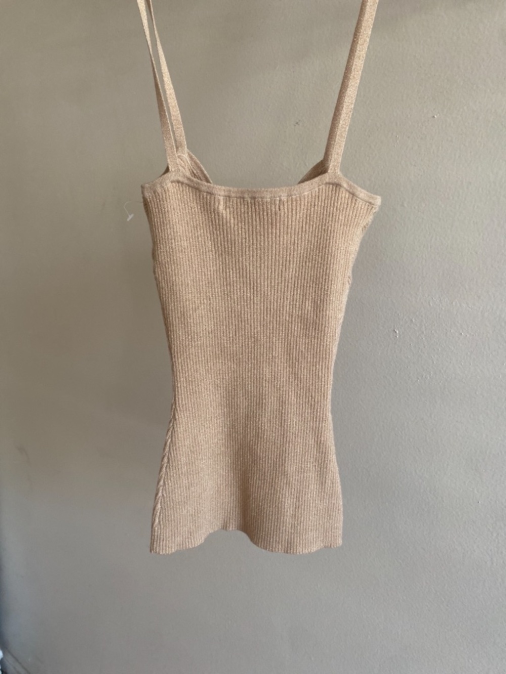 🪞 NWT arden b sparkle knit casual tank sand nude - Picture 3 of 4